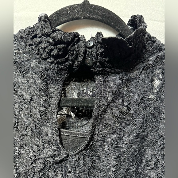 NWT Cable & Gauge Black Lace Long Sleeve High Neck Dress Size Large - Picture 4 of 8